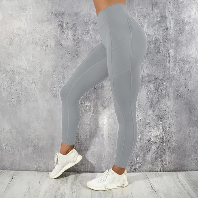 Athletic High Waist Pants with Pocket